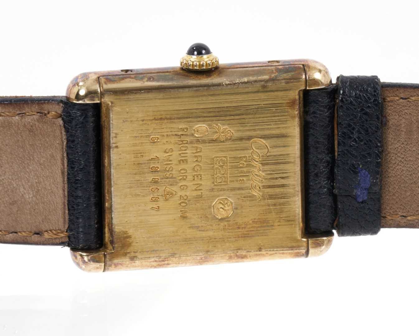 Cartier silver gilt Tank wristwatch with manual wind movement - Image 5 of 5
