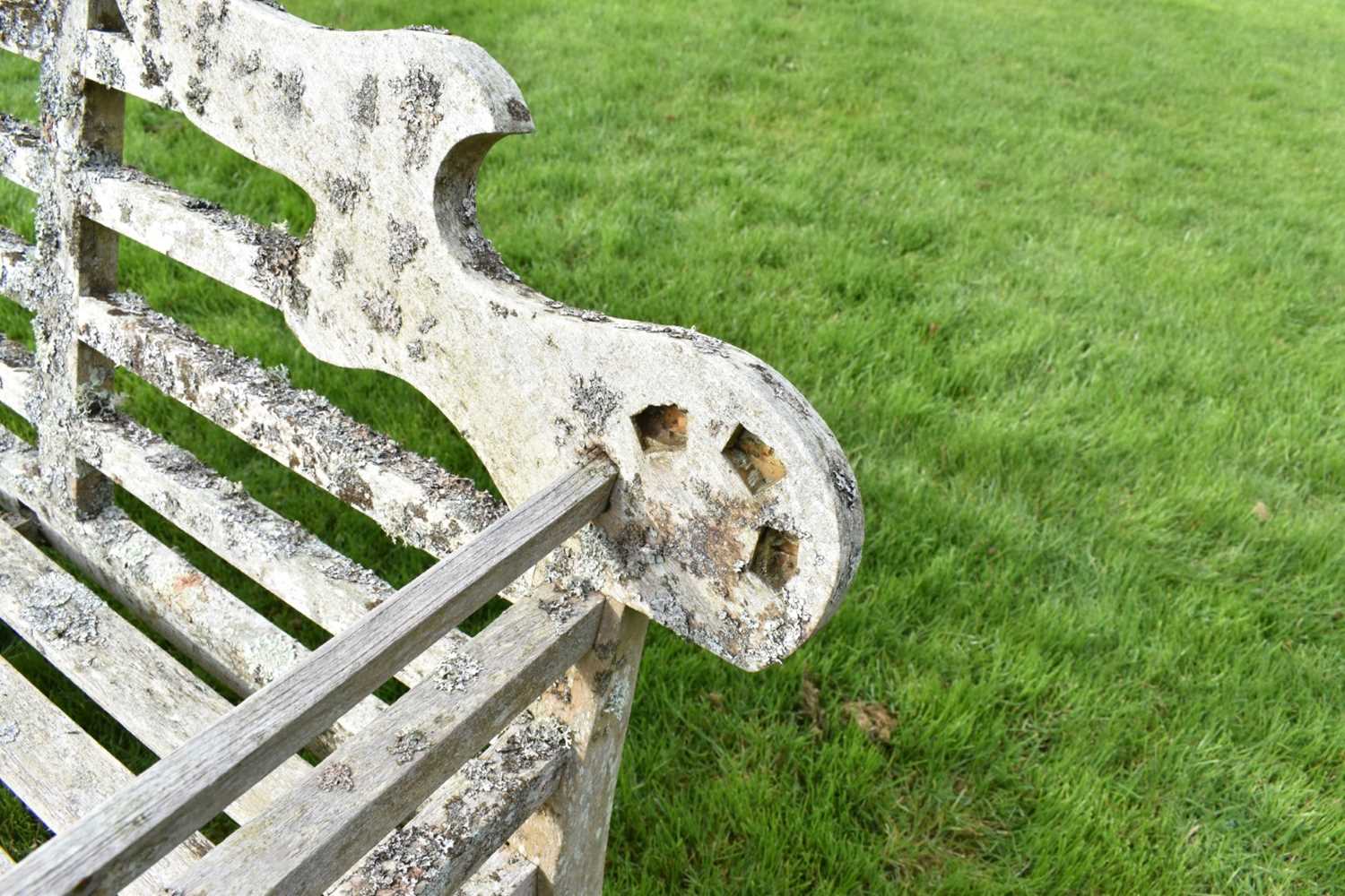 Lutyens style teak garden bench, approximately 166cm wide - Image 2 of 9