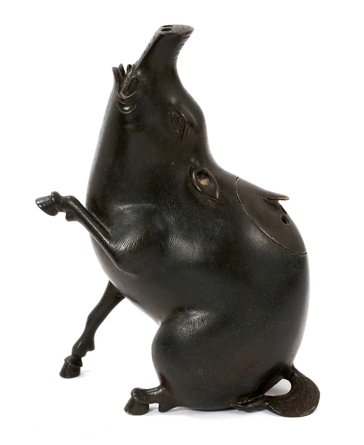 19th century Japanese bronze censer in the form of a seated boar