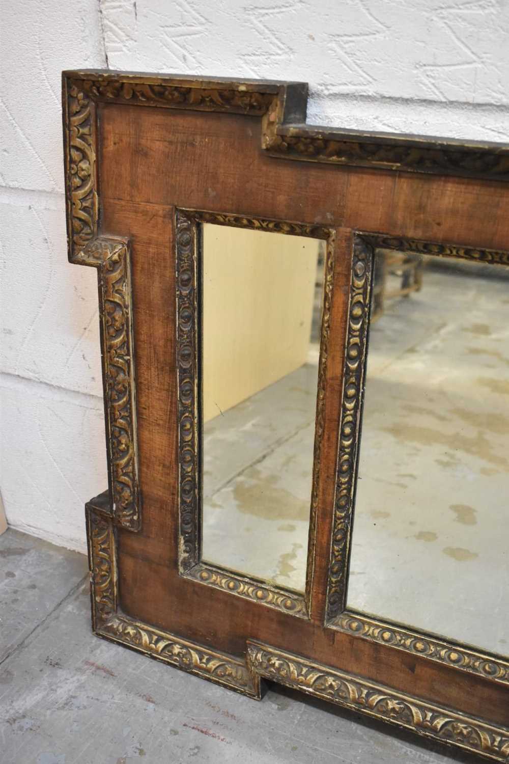 George I style walnut and gilt decorated landscape wall mirror - Image 4 of 9