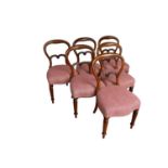 Set of six Victorian mahogany balloon back dining chairs