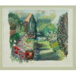 *Joan Warburton (1920-1996) watercolour - Garden in Suffolk, signed and dated '88, titled verso, 35c