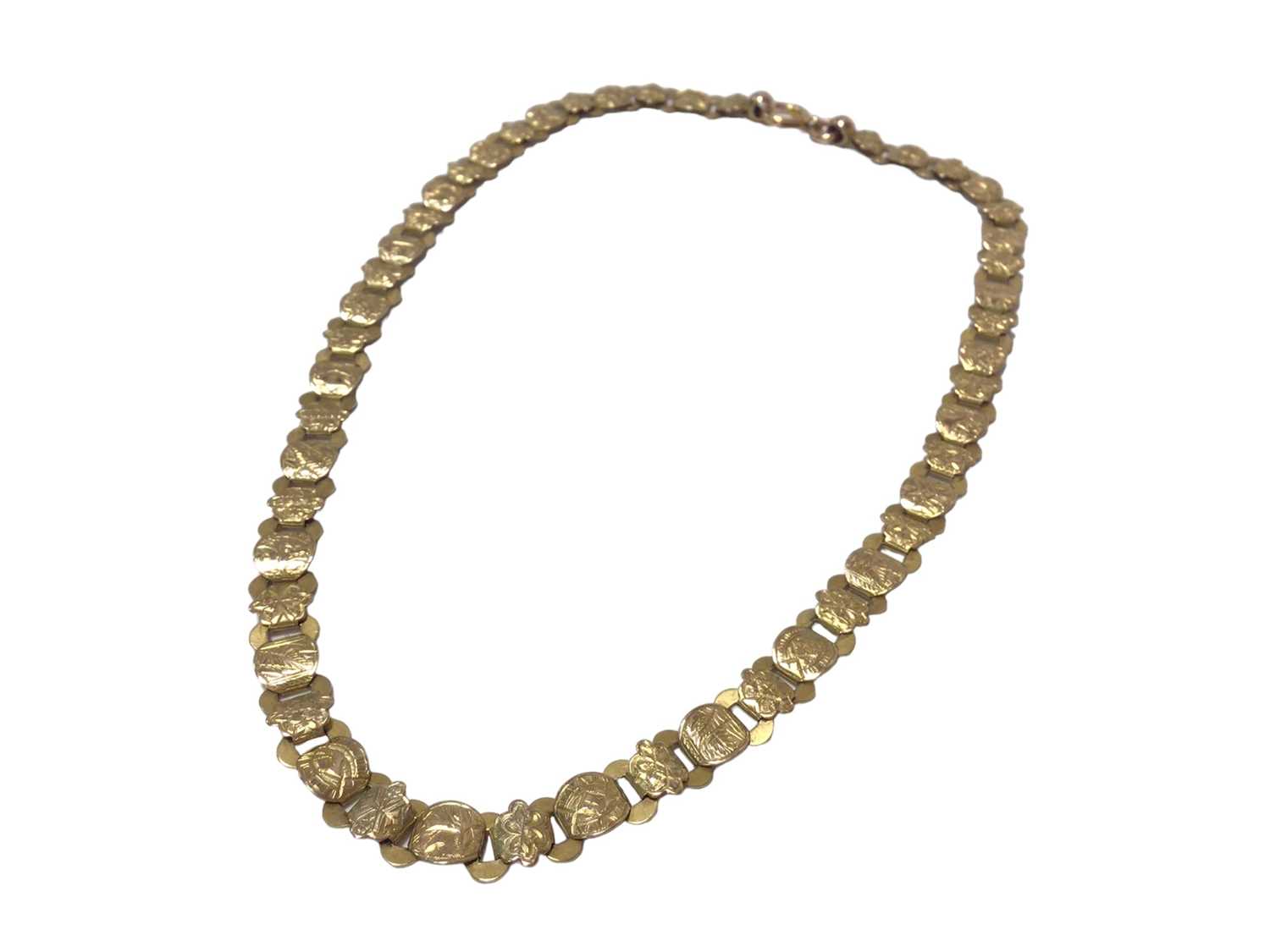 Victorian gold fringe necklace