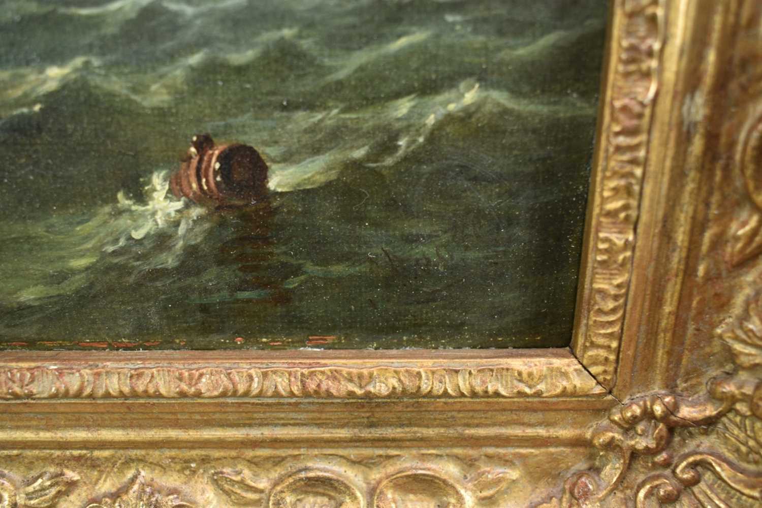 John Moore of Ipswich (1820-1902) oil on canvas - Fishing boats in a Swell, signed, in gilt frame - Image 3 of 11