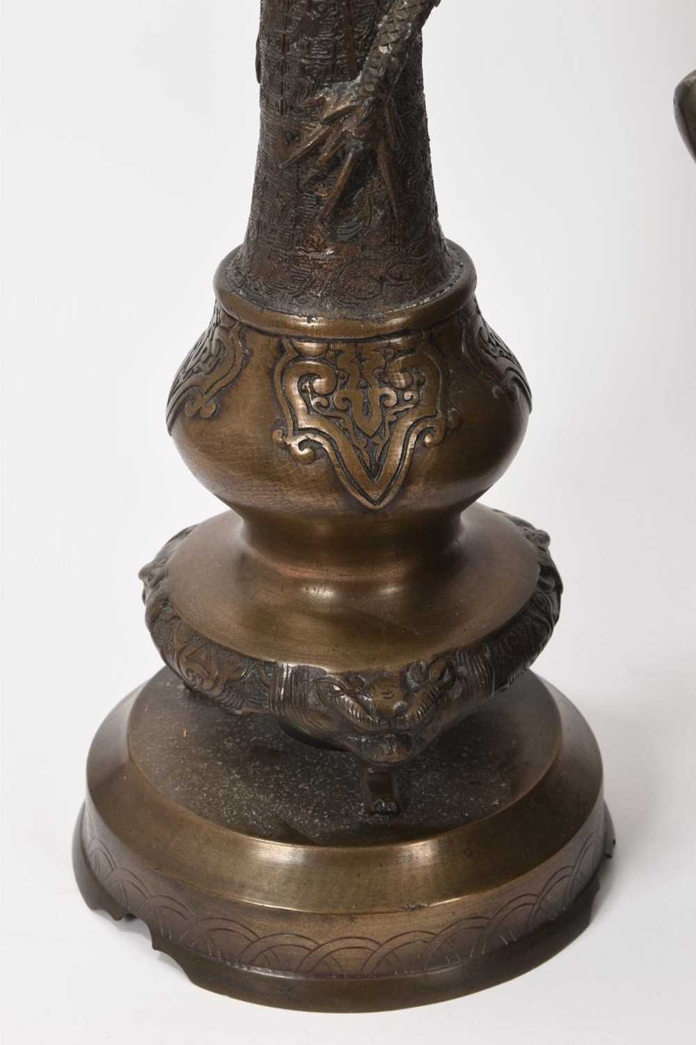 Large Japanese bronze jardinière - Image 5 of 7