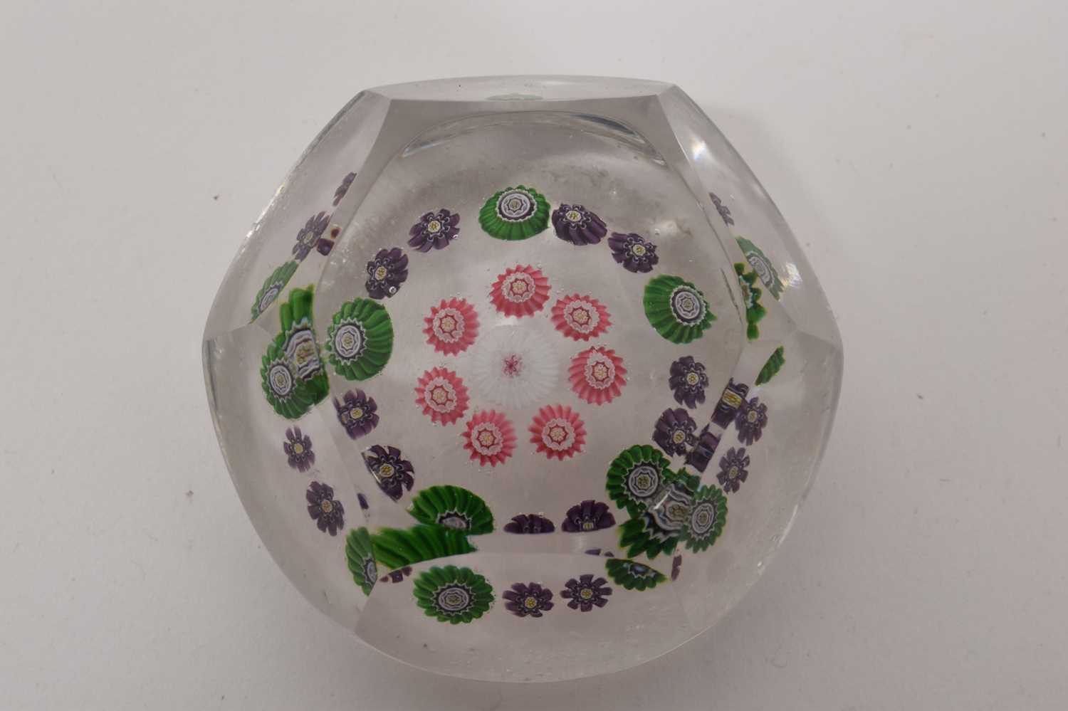 19th century facetted paperweight, possibly Clichy - Image 2 of 3