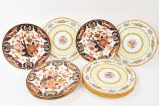 Set of five Royal Crown Derby King's pattern deep plates, 26cm diameter