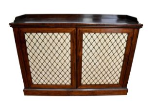 19th century rosewood chiffonier with brass grille doors
