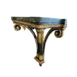 19th century gilt wood pier table with later painted faux marble top