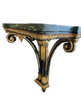 19th century gilt wood pier table with later painted faux marble top