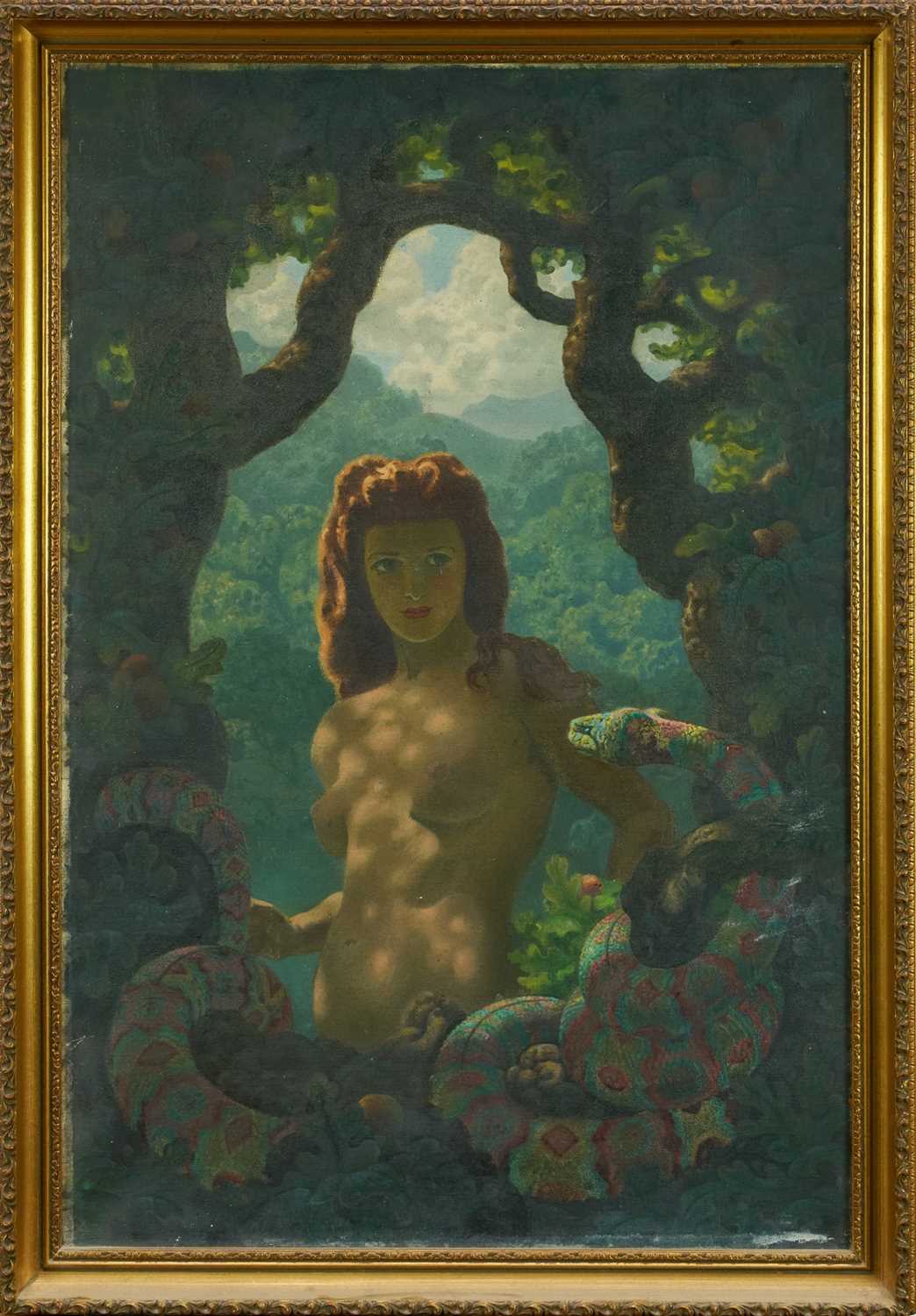 *Ernest Wallcousins (1883-1976) oil on canvas - Fantasy, titled to artist's label verso