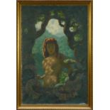 *Ernest Wallcousins (1883-1976) oil on canvas - Fantasy, titled to artist's label verso