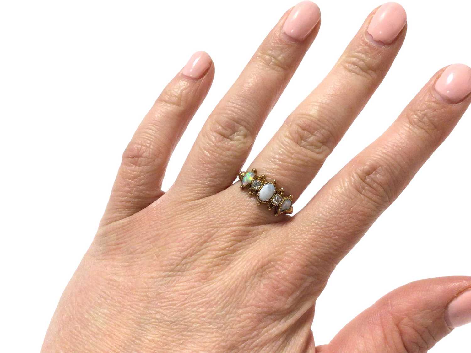 Victorian gold opal and diamond ring - Image 4 of 4