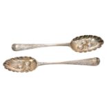 Pair Georgian Irish berry spoons