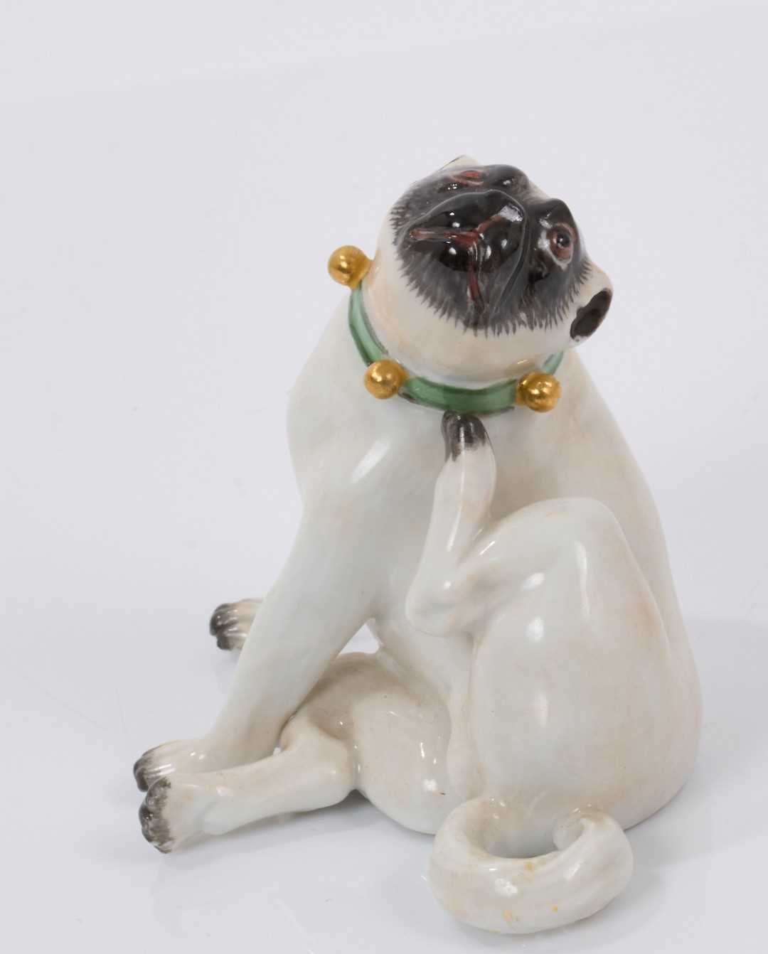 Meissen porcelain pug figure - Image 3 of 4