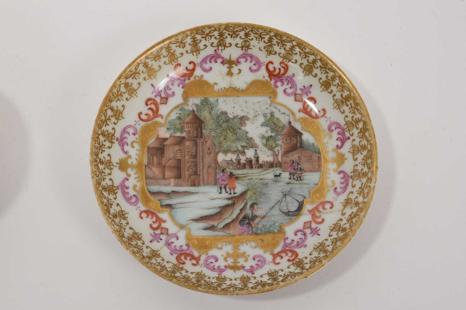 Chinese Meissen-style tea bowl and saucer - Image 3 of 6