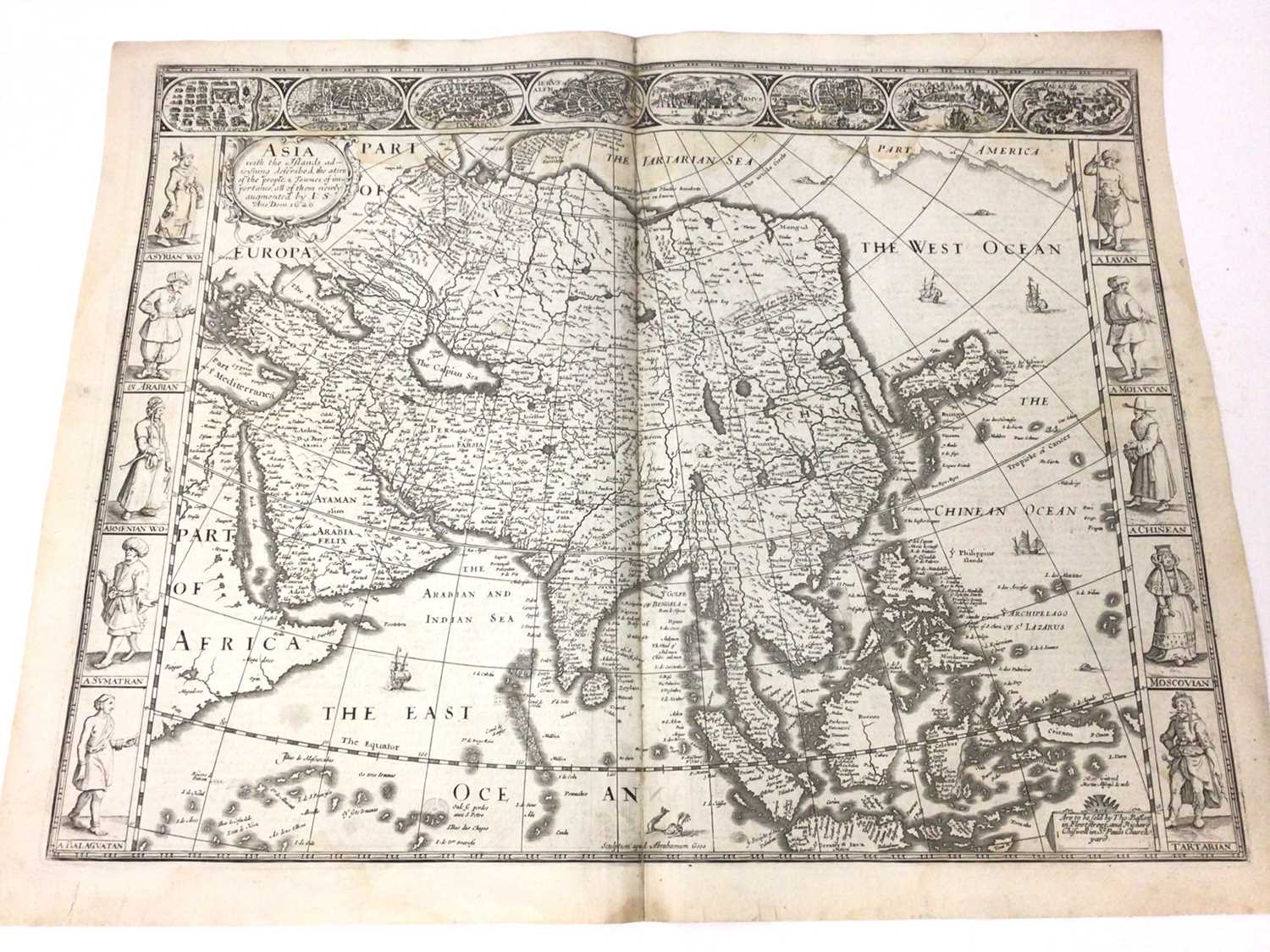 John Speed - 17th century engraved map of Asia