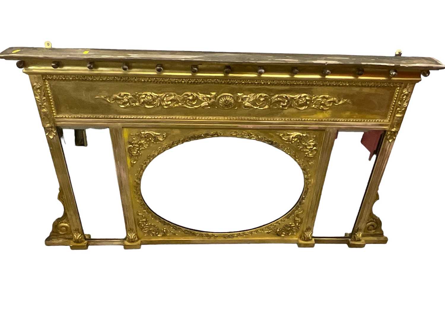 Early 19th century overmantel mirror in gilt frame