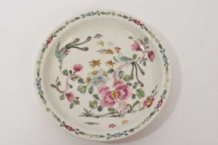 Rare Bow ‘Nappy’ plate, painted in Chinese famille rose style, circa 1748-50