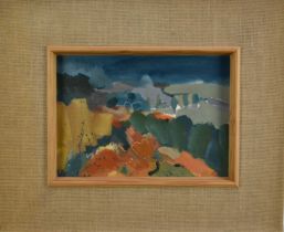 Lynn Bushell (b.1946) oil on canvas - Autumn in the South of France, signed, 26cm x 36cm, framed