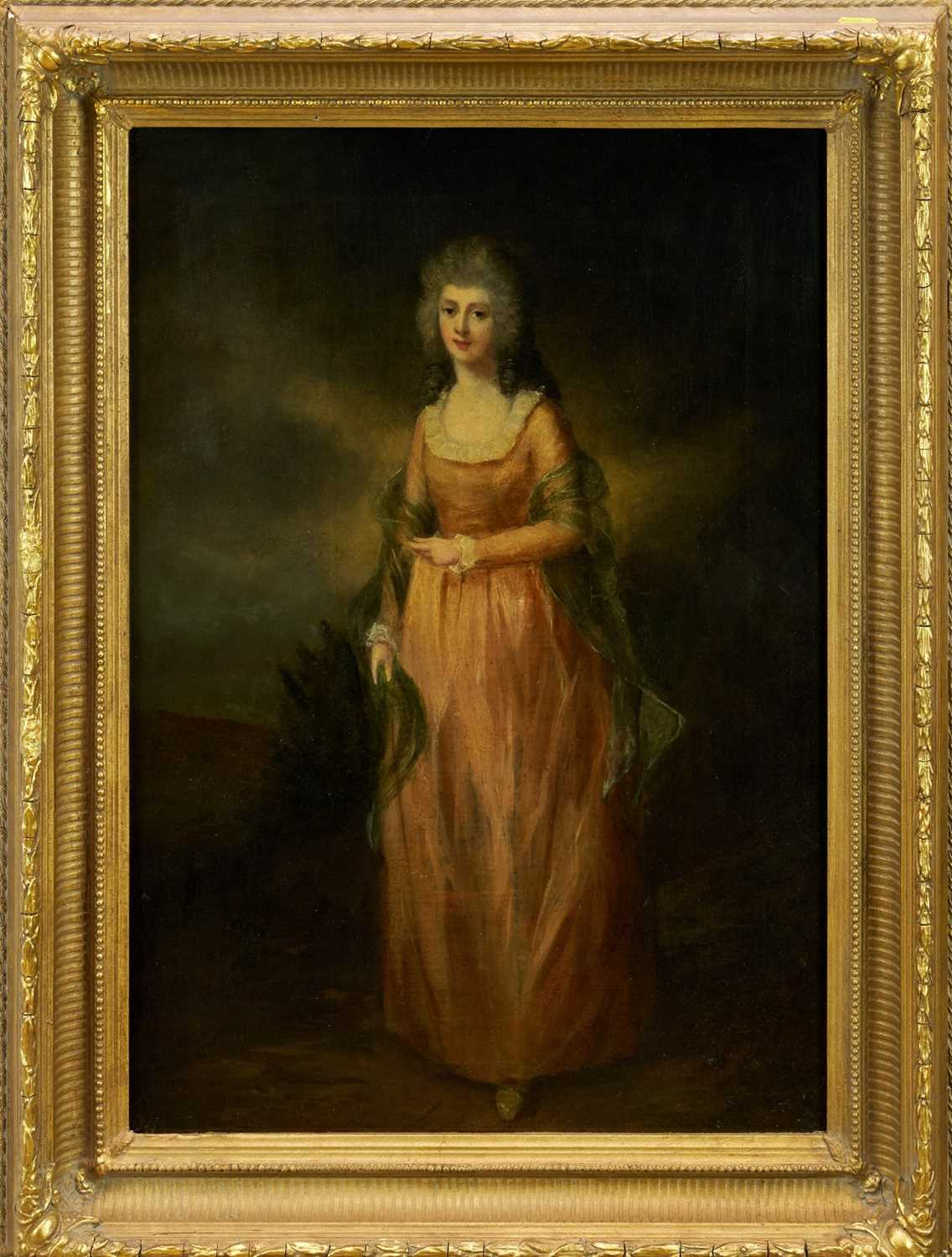 Follower of Thomas Gainsborough, 19th century, oil on canvas - portrait of an elegant lady, 69cm x 4