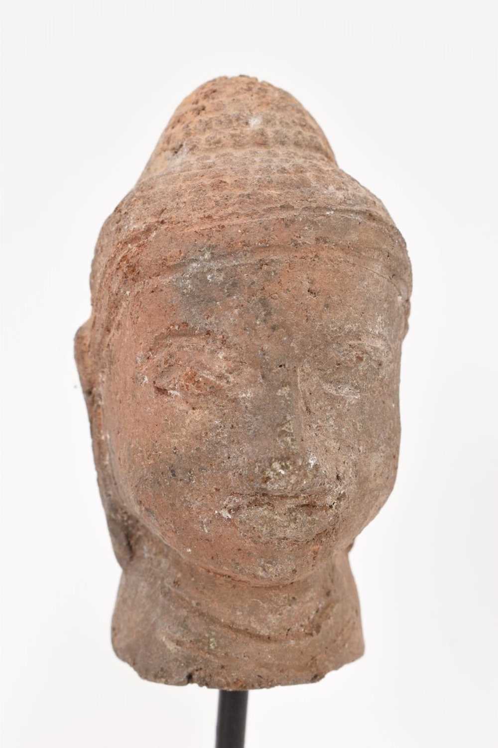 Two Stucco Buddha heads - Image 3 of 4