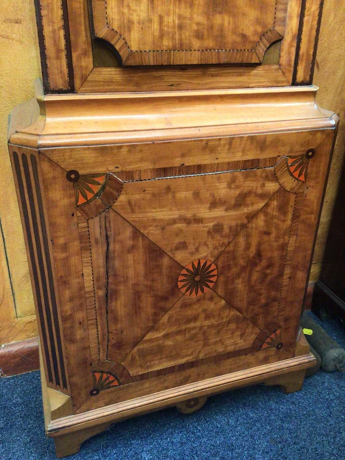 Tinkler, Newcastle, George III satinwood longcase clock - Image 6 of 9