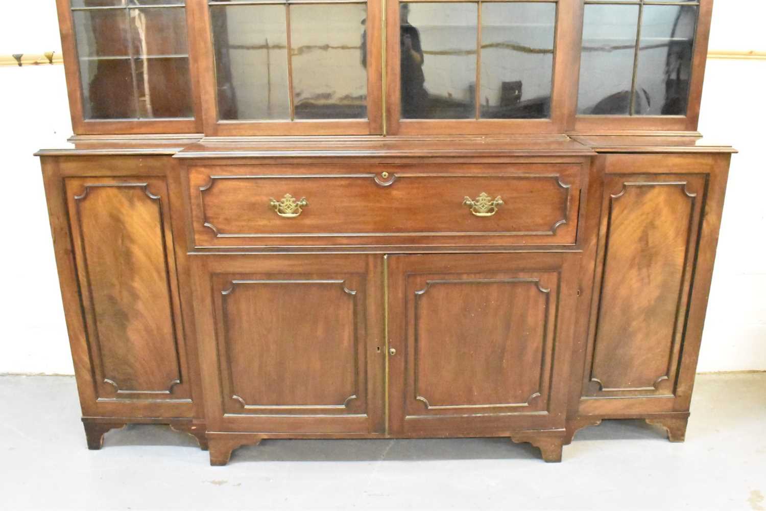 Large 19th century mahogany breakfront bookcase - Image 9 of 9