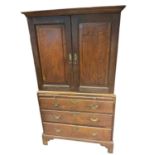 George III oak cupboard