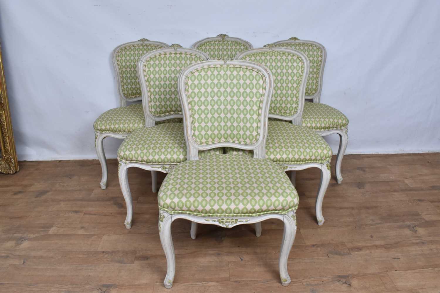 Set of six French style dining chairs - Image 2 of 9