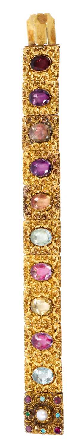 Regency/19th century gold and multi-gem set bracelet