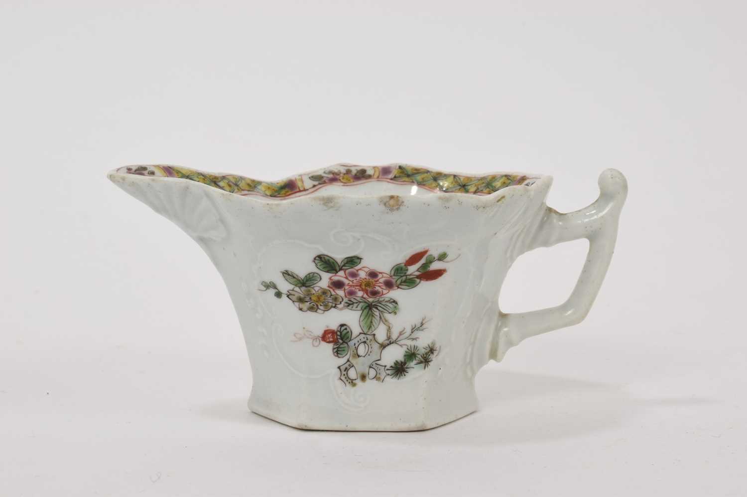 Early Worcester hexagonal cream boat, circa 1754 - Image 3 of 7