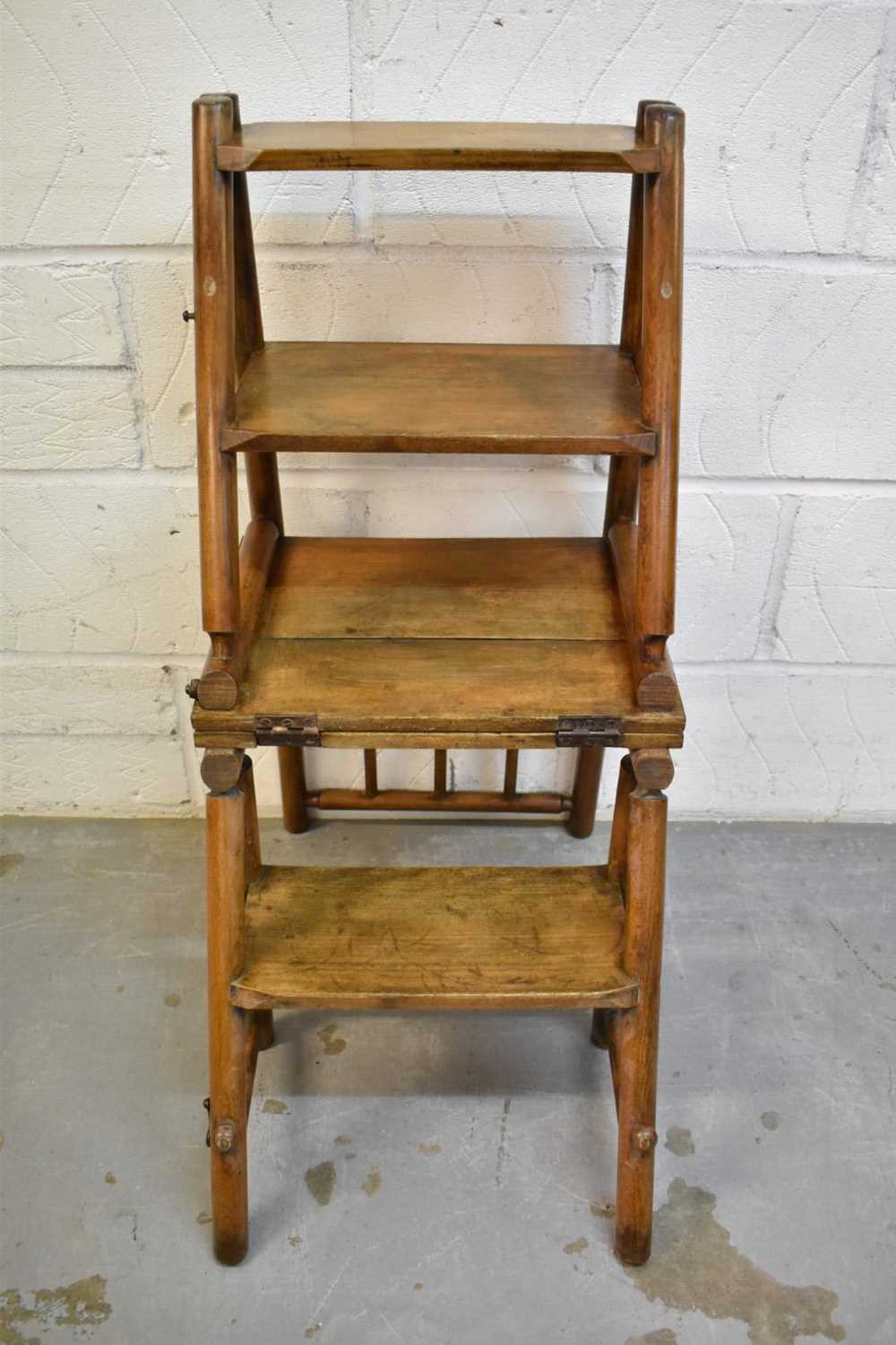 Victorian beech metamorphic library chair - Image 6 of 7