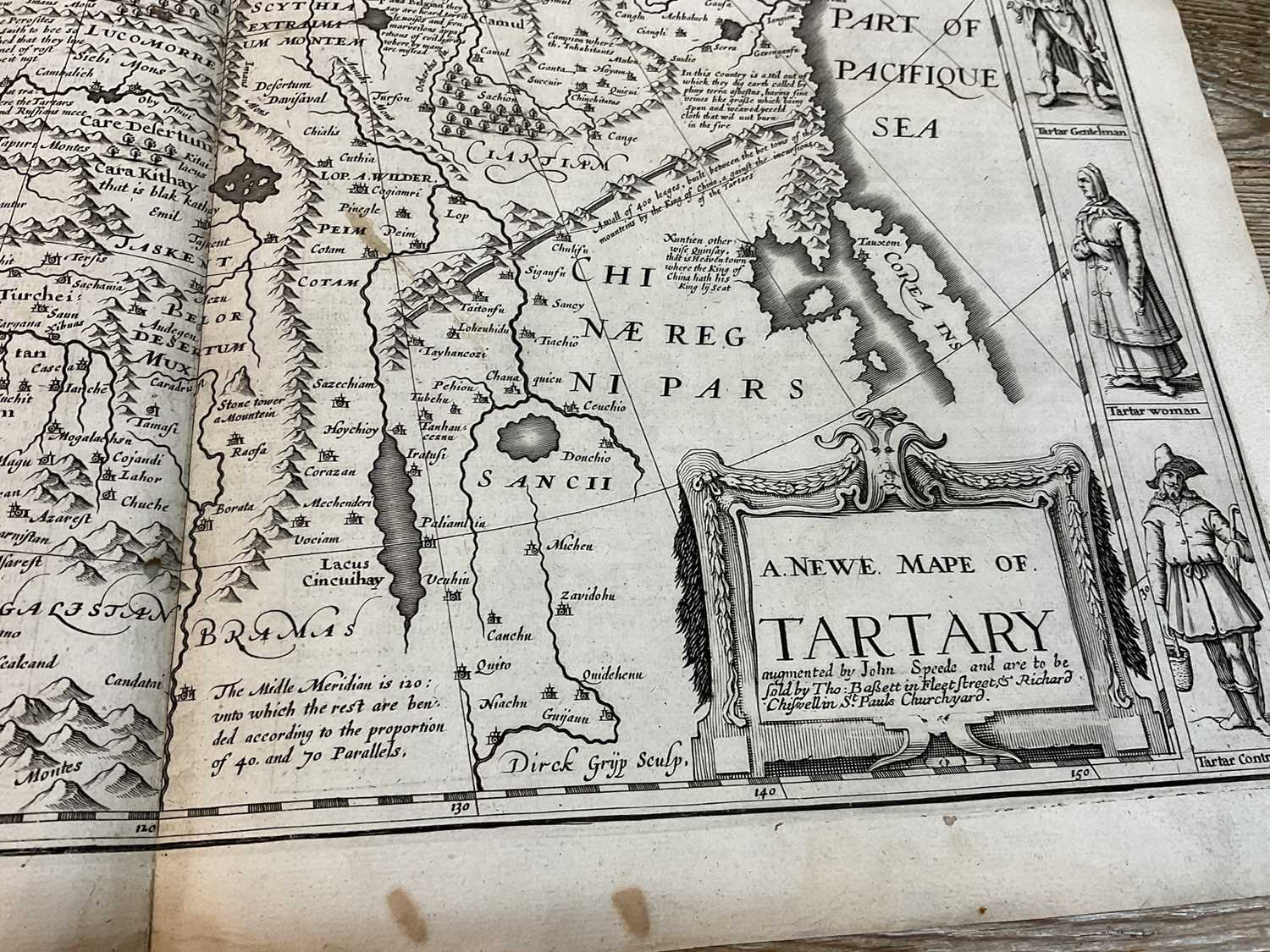 John Speed - 17th century engraved map of Tartary - Image 8 of 13