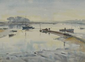 Albert Ribbans (1903-1966) watercolour - Calm Estuary, signed and dated 1965, 27.5cm x 37.5cm, in gl