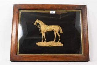 19th century gilt metal relief of a horse