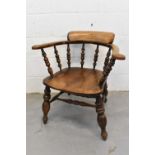 Victorian smoker's bow armchair