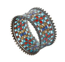 Silver and plique-à-jour enamel napkin ring