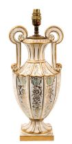 19th century English porcelain lamp base