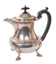Silver teapot with ebony handle