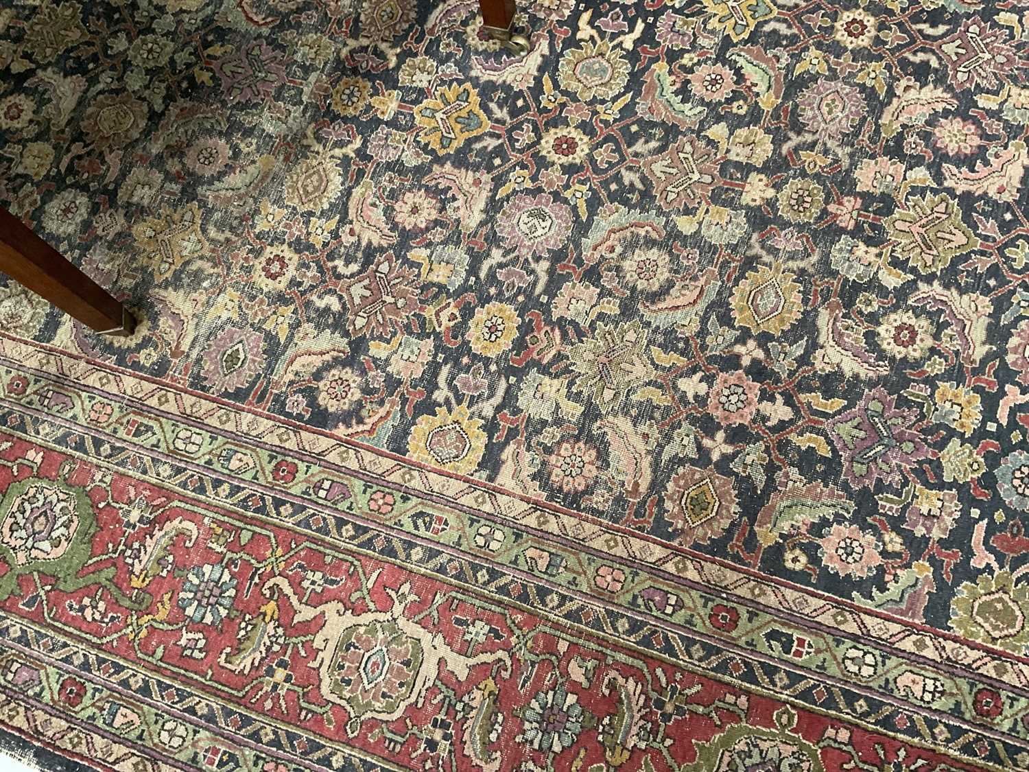 Good early Persian Bijar carpet, with allover floral knotwork on midnight blue ground, 400 x 300cm - Image 13 of 21