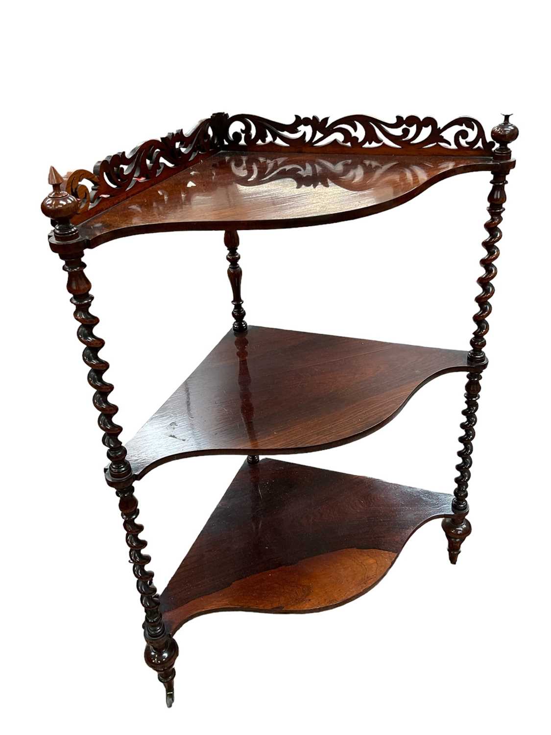 Early 20th century rosewood corner whatnot