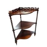 Early 20th century rosewood corner whatnot