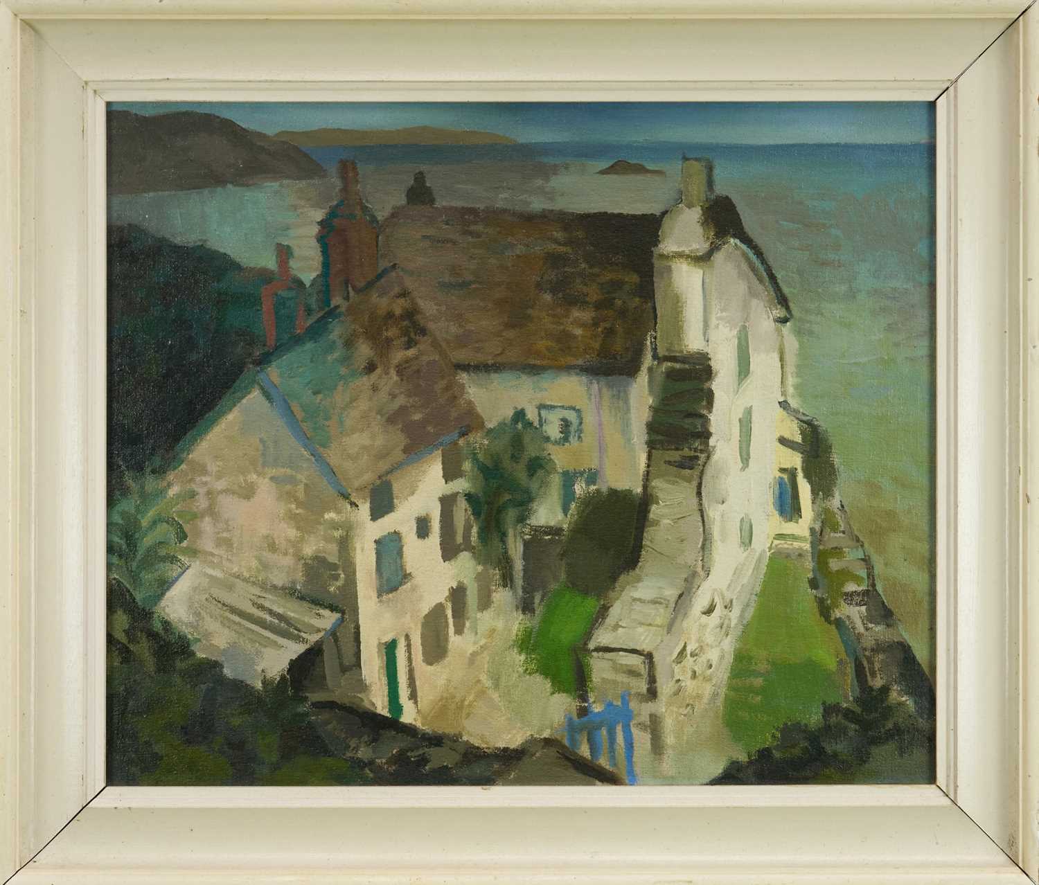 *Glyn Morgan (1926-2015) oil on canvas - House by the Sea, signed verso, 51cm x 61cm, framed