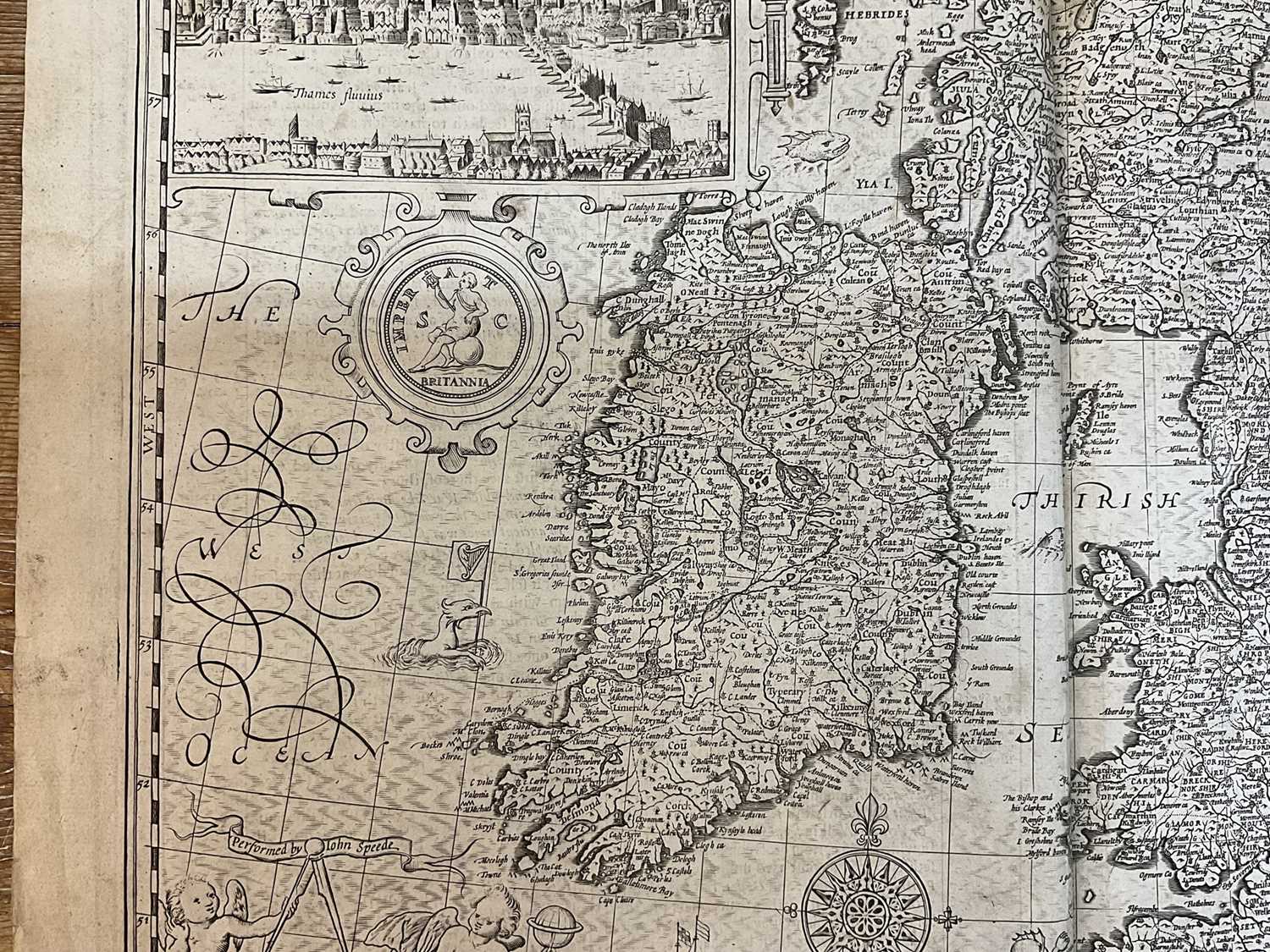 John Speed -17th century engraved map of British Isles - Image 8 of 15