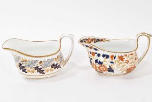 Two Wedgwood bone china London shape milk jugs, circa 1814-22