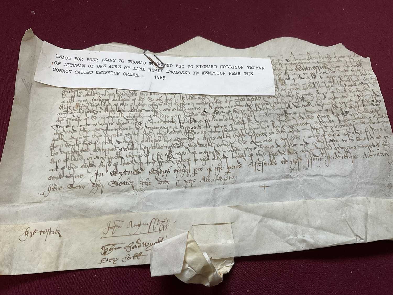 Of Norfolk and Sir Edward Coke (1552-1634) interest: Large archive of indentures on vellum and paper - Image 35 of 73