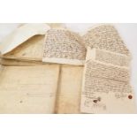 Large collection of indentures on vellum and paper, 17th century and later