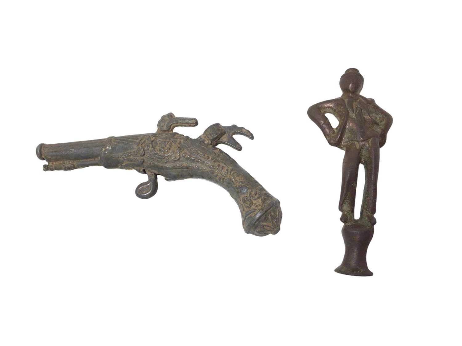 18th century petronel and an 18th century figural pipe tamper