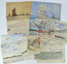 Fid Harnack (1897-1983) collection of thirteen sketchbook works in watercolour and pencil, mostly co